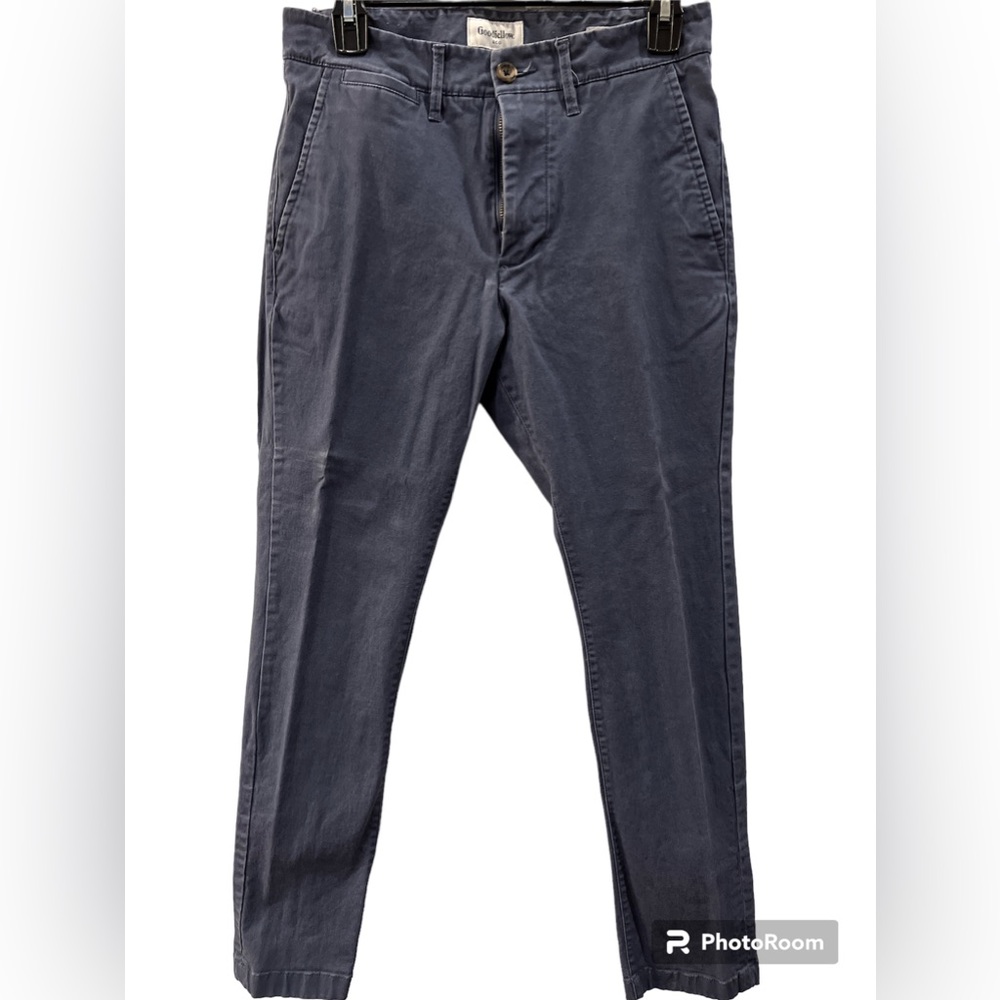 Men’s Blue Grey Chino Pants Slim Fit 28x30